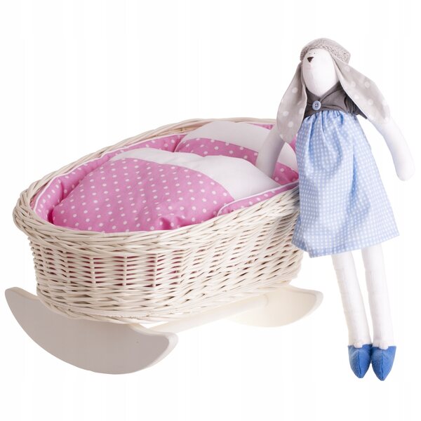 Mimi Weidenbett mit Kissen und Steppdecke – ein natürliches und langlebiges Spielzeug für Kinder