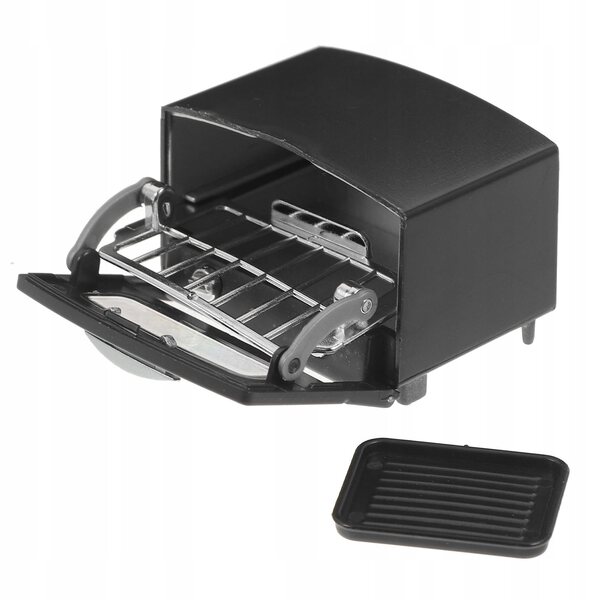 Mini Piekarnik in plastica nero per case delle bambole e decorazioni