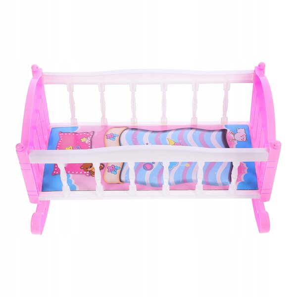 Letto in plastica multicolore per bambole, accessorio ideale per casette di bambole