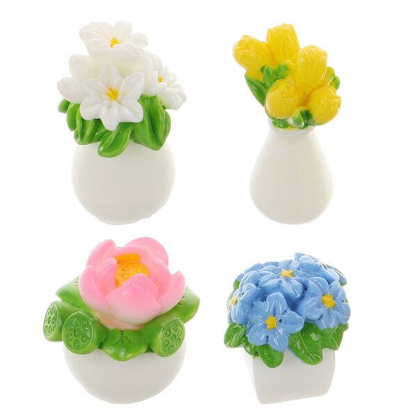 Set 4 Mini Alberi Bonsai Artificiali per Decorazioni Case delle Bambole