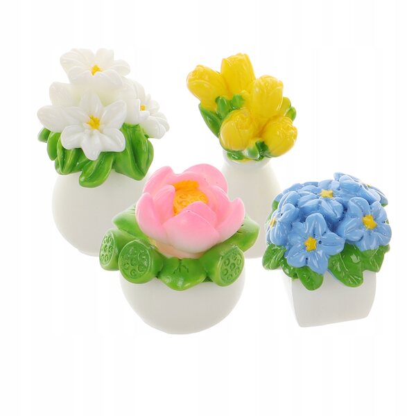 Set 4 Mini Alberi Bonsai Artificiali per Decorazioni Case delle Bambole