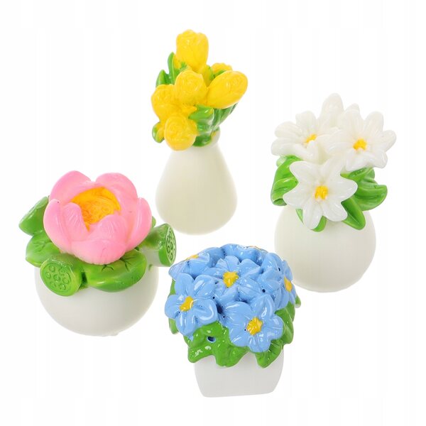 Set 4 Mini Alberi Bonsai Artificiali per Decorazioni Case delle Bambole