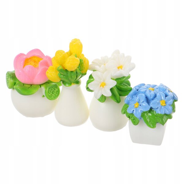 Set 4 Mini Alberi Bonsai Artificiali per Decorazioni Case delle Bambole