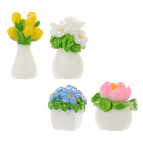 Set 4 Mini Alberi Bonsai Artificiali per Decorazioni Case delle Bambole