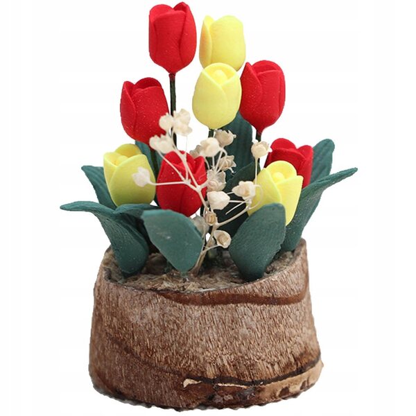 Mini pianta decorativa per casa delle bambole in resina multicolore, senza manutenzione