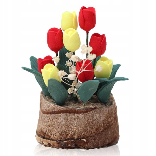 Mini pianta decorativa per casa delle bambole in resina multicolore, senza manutenzione