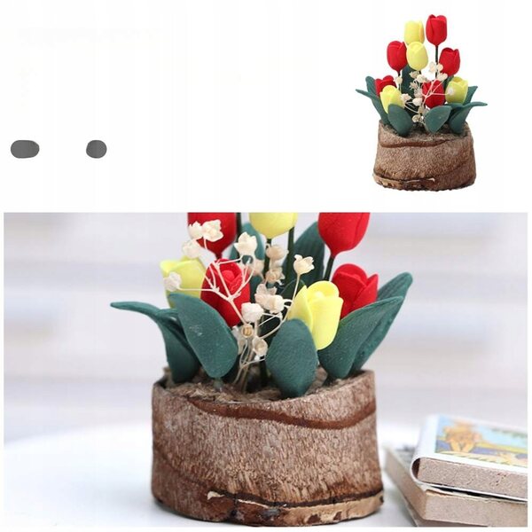 Mini pianta decorativa per casa delle bambole in resina multicolore, senza manutenzione