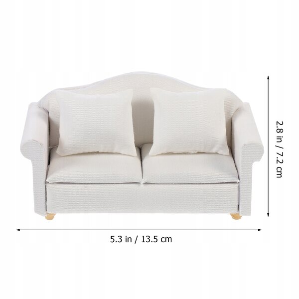 1 SZT. PRAKTYCZNA BIAŁA MINI SOFA DREWNIANA DO PROJEKTÓW DIY