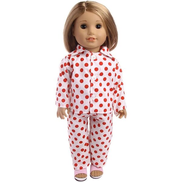 Pigiama a Pois per Bambola Americana da 46 cm – Completo Casual Uteruik