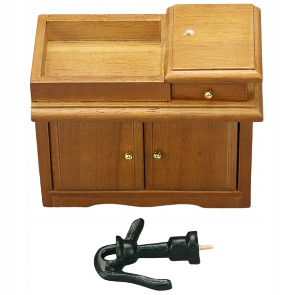 Miniatura in Legno Mobile Sotto Lavabo per Casa delle Bambole Colore Noce