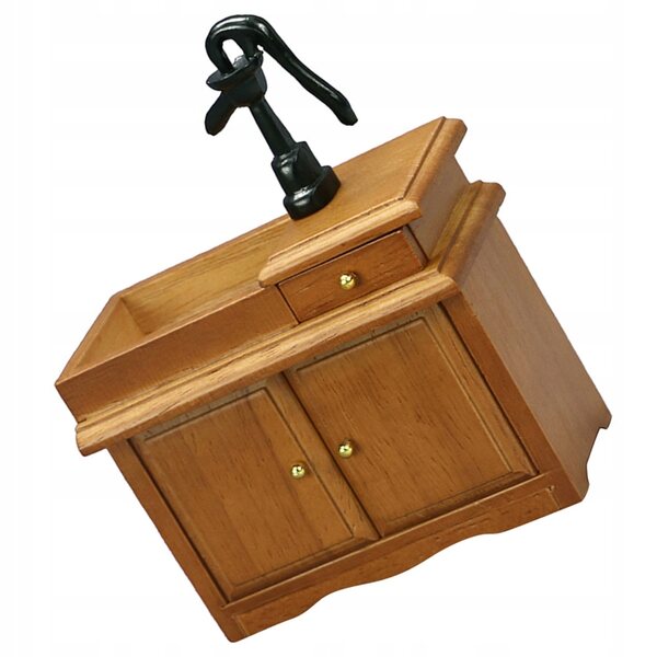 Miniatura in Legno Mobile Sotto Lavabo per Casa delle Bambole Colore Noce