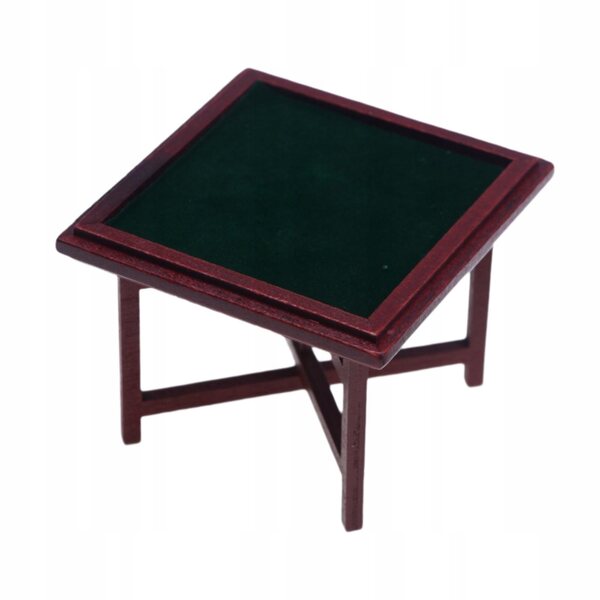 Miniature træ Mahjong bordsæt 1:12 til dukkehus