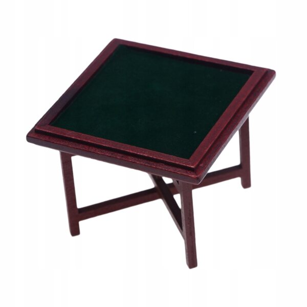 Miniature træ Mahjong bordsæt 1:12 til dukkehus
