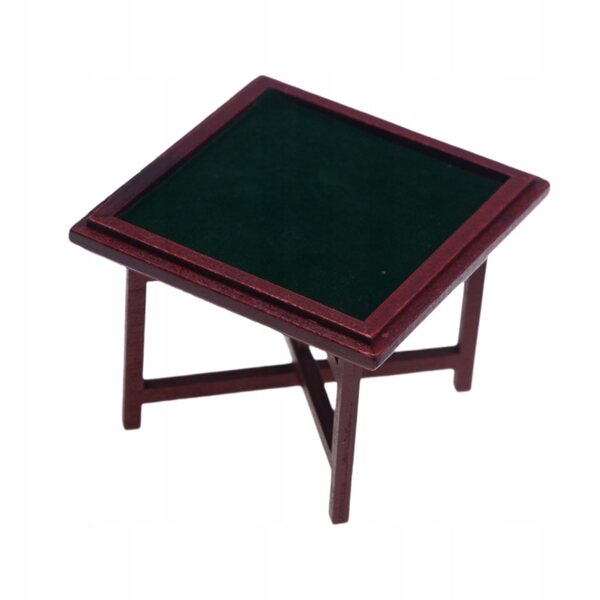 Miniature træ Mahjong bordsæt 1:12 til dukkehus