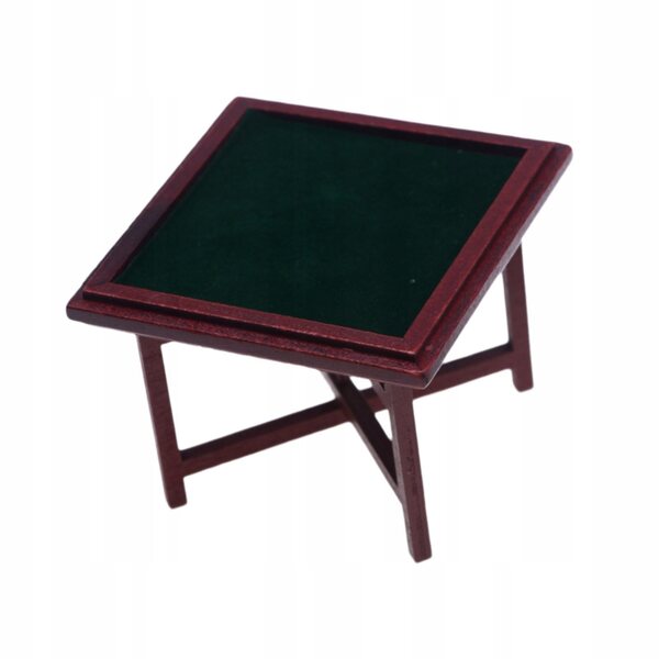 Miniature træ Mahjong bordsæt 1:12 til dukkehus