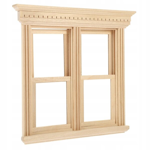 Miniatura finestra in legno per casa delle bambole, decorazione artigianale