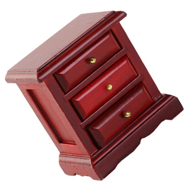 Miniatura comodino in legno per casa delle bambole, arredamento sicuro e decorativo