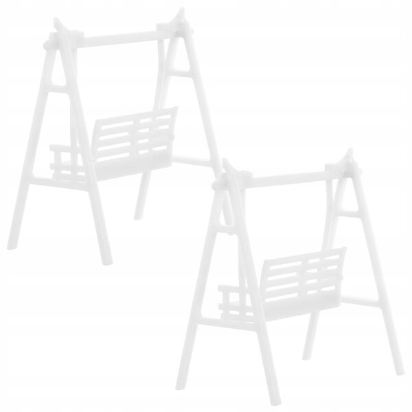 Lot de 2 Mini Rocking Chairs Blanches en ABS pour Décorations 1:50 Dominiatures