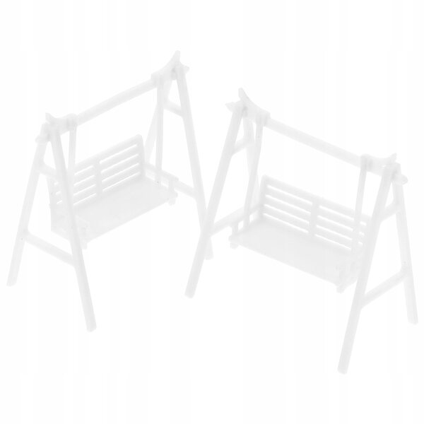 Lot de 2 Mini Rocking Chairs Blanches en ABS pour Décorations 1:50 Dominiatures