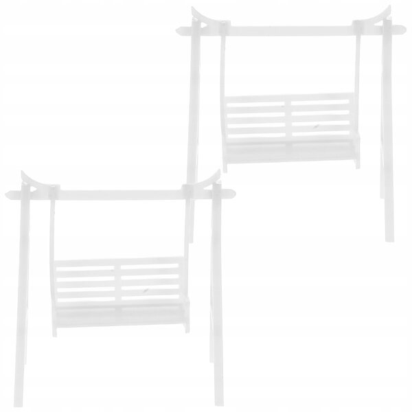 Lot de 2 Mini Rocking Chairs Blanches en ABS pour Décorations 1:50 Dominiatures
