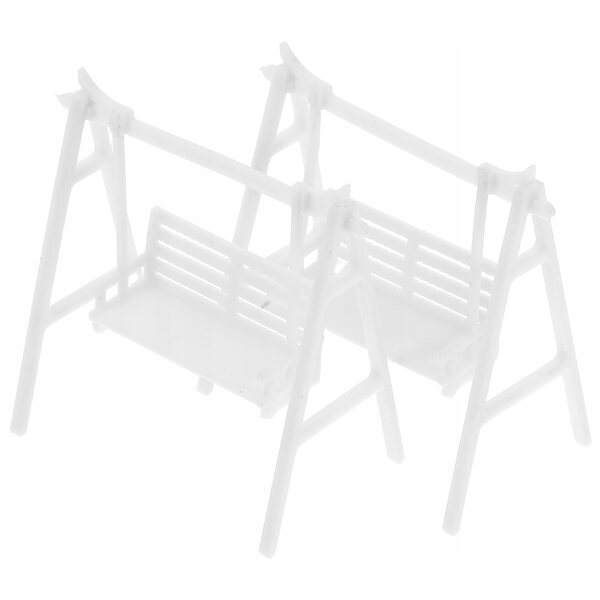 Lot de 2 Mini Rocking Chairs Blanches en ABS pour Décorations 1:50 Dominiatures