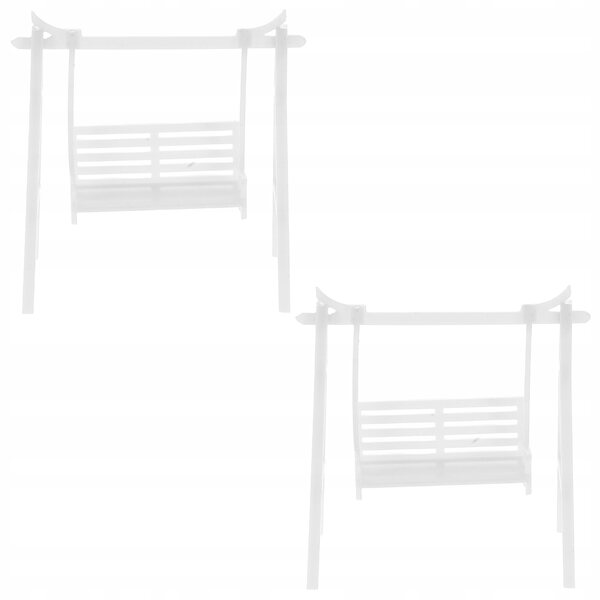 Lot de 2 Mini Rocking Chairs Blanches en ABS pour Décorations 1:50 Dominiatures