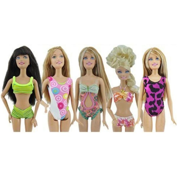 Set 5 Costumi da Bagno Bikini per Bambole 11,5 Pollici - Colori Casual