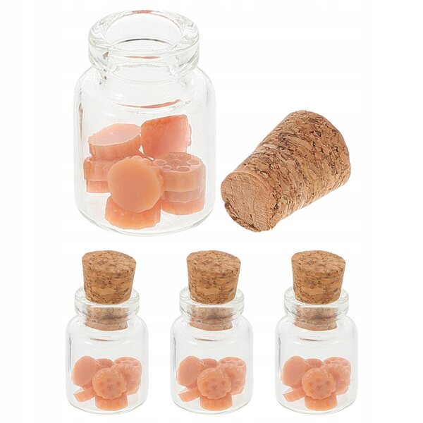 Set 4 Mini Sloici in Resina con Decorazione Caffè per Domini delle Bambole