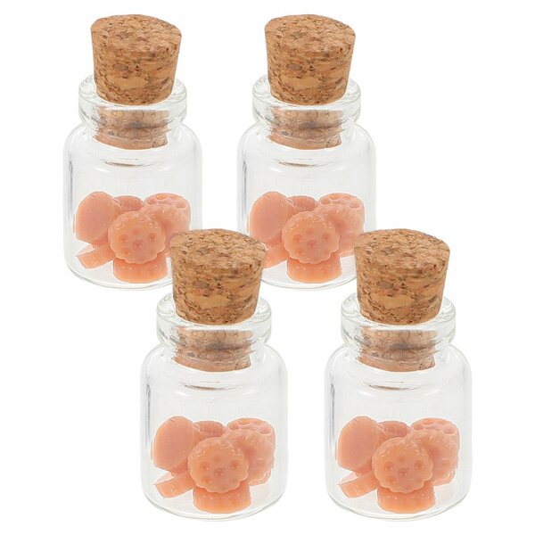 Set 4 Mini Sloici in Resina con Decorazione Caffè per Domini delle Bambole