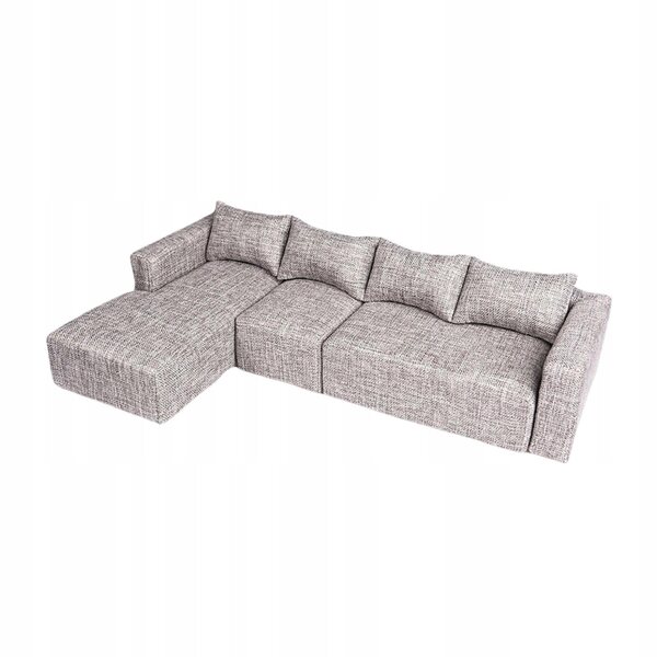 Miniatura sofa modulare angolare per case delle bambole scala 1:6 in legno e tessuto