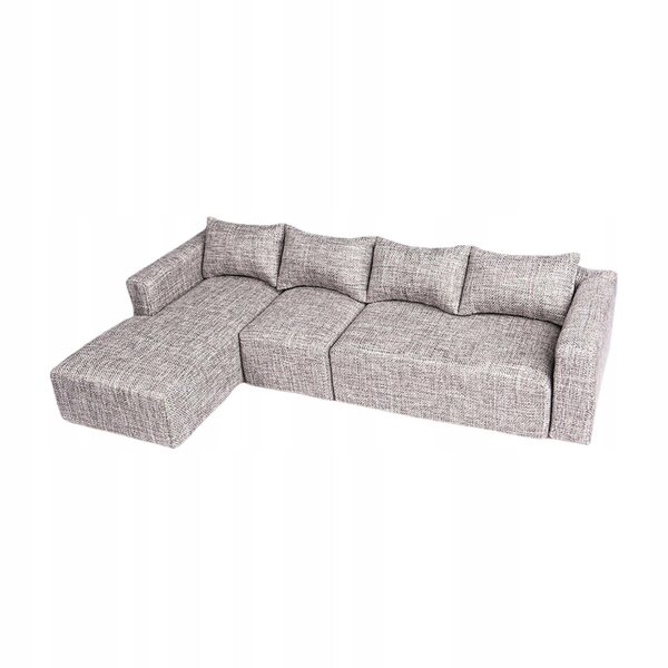 Miniatura sofa modulare angolare per case delle bambole scala 1:6 in legno e tessuto
