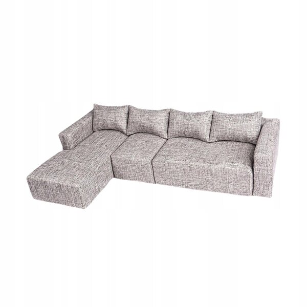 Miniatura sofa modulare angolare per case delle bambole scala 1:6 in legno e tessuto