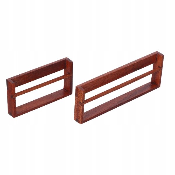 Mini panca libreria in legno brunito per casa delle bambole, set da 2 pezzi