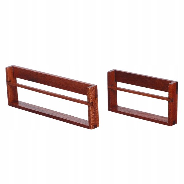 Mini panca libreria in legno brunito per casa delle bambole, set da 2 pezzi