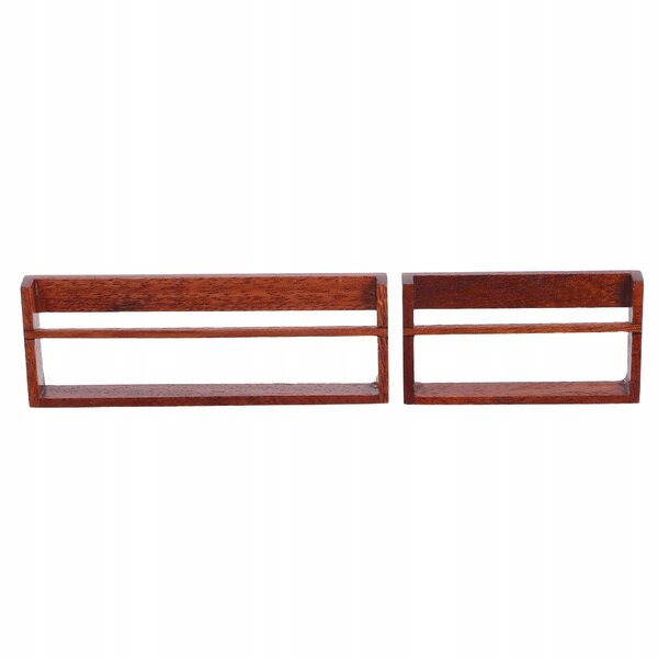 Mini panca libreria in legno brunito per casa delle bambole, set da 2 pezzi