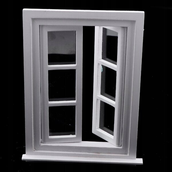 Cornici e infissi in legno bianco per casa delle bambole scala 1:12
