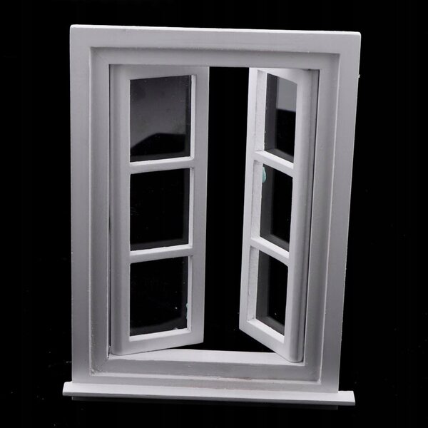 Cornici e infissi in legno bianco per casa delle bambole scala 1:12