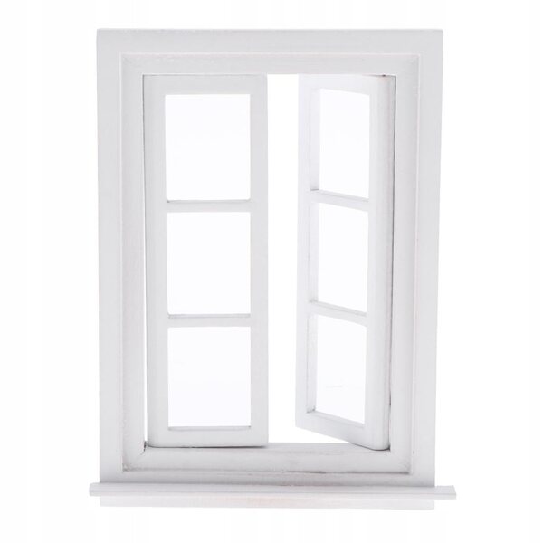 Cornici e infissi in legno bianco per casa delle bambole scala 1:12