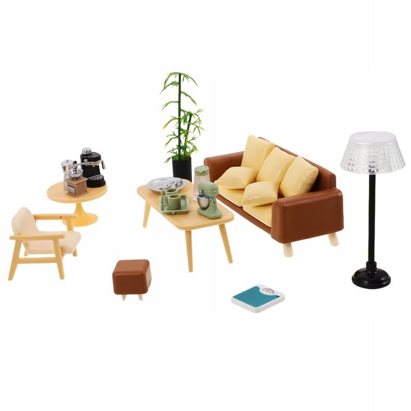 Puppenhaus-Miniaturmöbel-Set mit realistischem Sofa