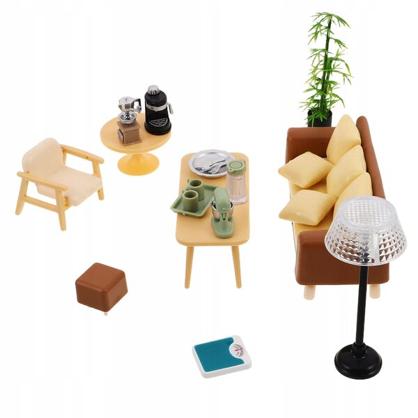Set di Mobili in Miniatura per Casa delle Bambole con Divano Realistico