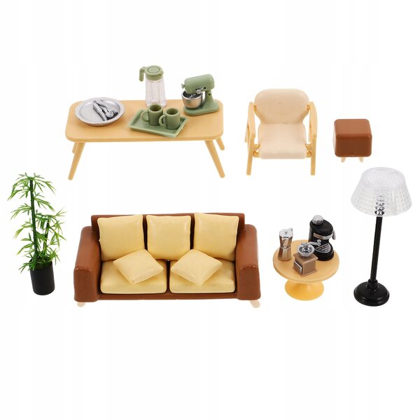 Set di Mobili in Miniatura per Casa delle Bambole con Divano Realistico