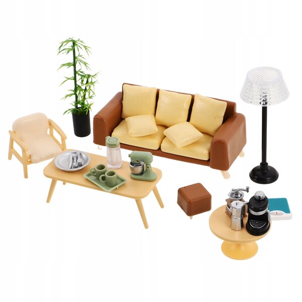 Set di Mobili in Miniatura per Casa delle Bambole con Divano Realistico