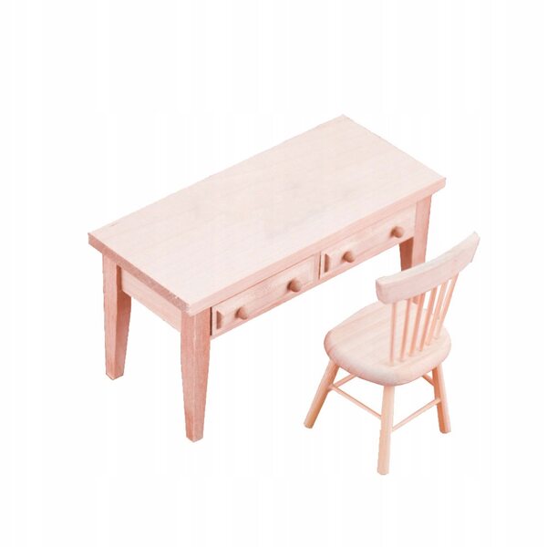 Set Miniature Mobili in Legno per Bambole: Bianco e Sedia 1/12 per Decorazione e Gioco