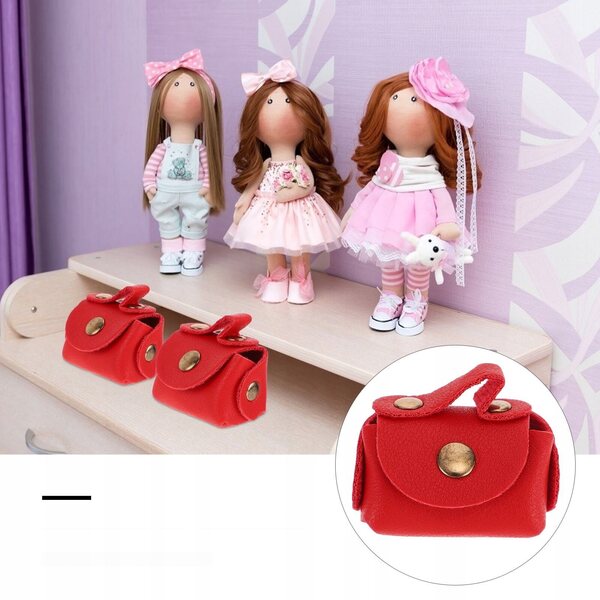 Mini borsa in ecopelle rossa per bambole – accessorio realistico e durevole