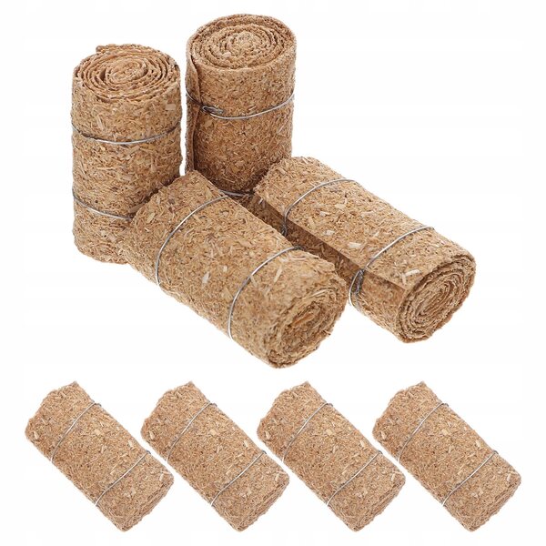 Mini decorazioni rustiche in paglia 8 pezzi per casa delle bambole e ambienti farm