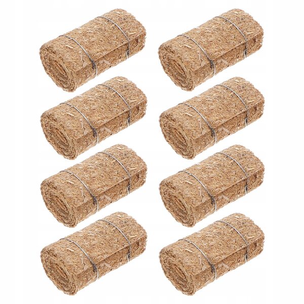 Mini decorazioni rustiche in paglia 8 pezzi per casa delle bambole e ambienti farm
