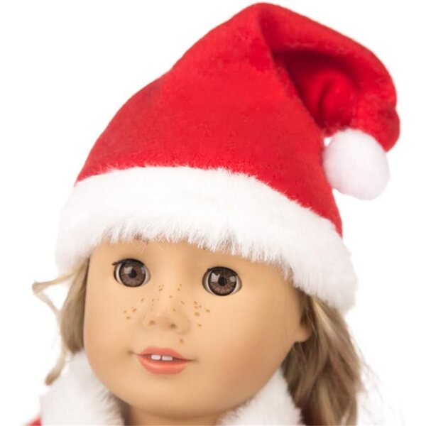 Vestiti Natalizi per Bambole Americane 46 cm - Cappello, Cappotto e Gonna