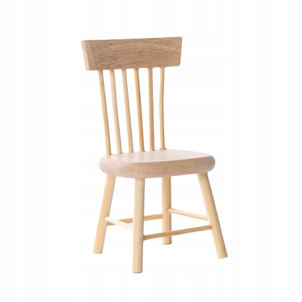 Mini-Möbelset aus Holz, Tisch und Stühlen für DIY-Miniaturhäuser, Beige