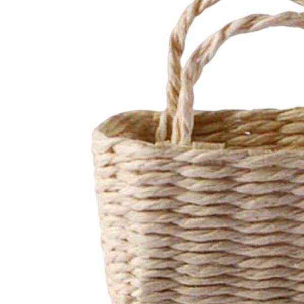 Cestino portaoggetti modello rettangolare per casa delle bambole in rattan