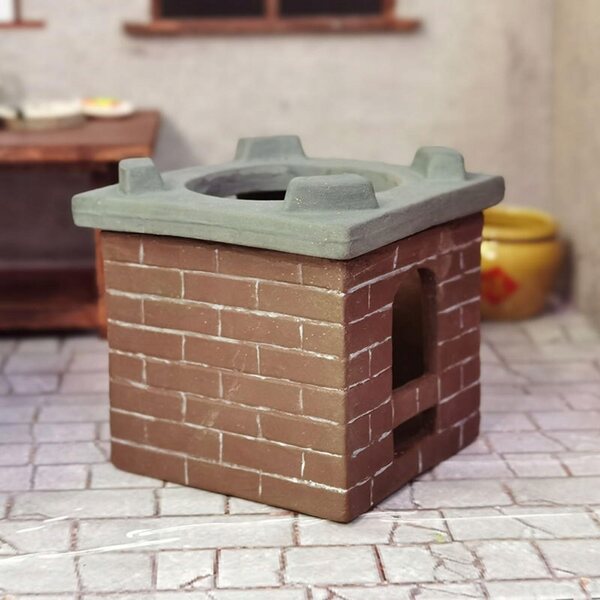 Küchenminiatur aus Keramik für Puppenhäuser, rustikales und realistisches Zubehör 8x8x8 cm